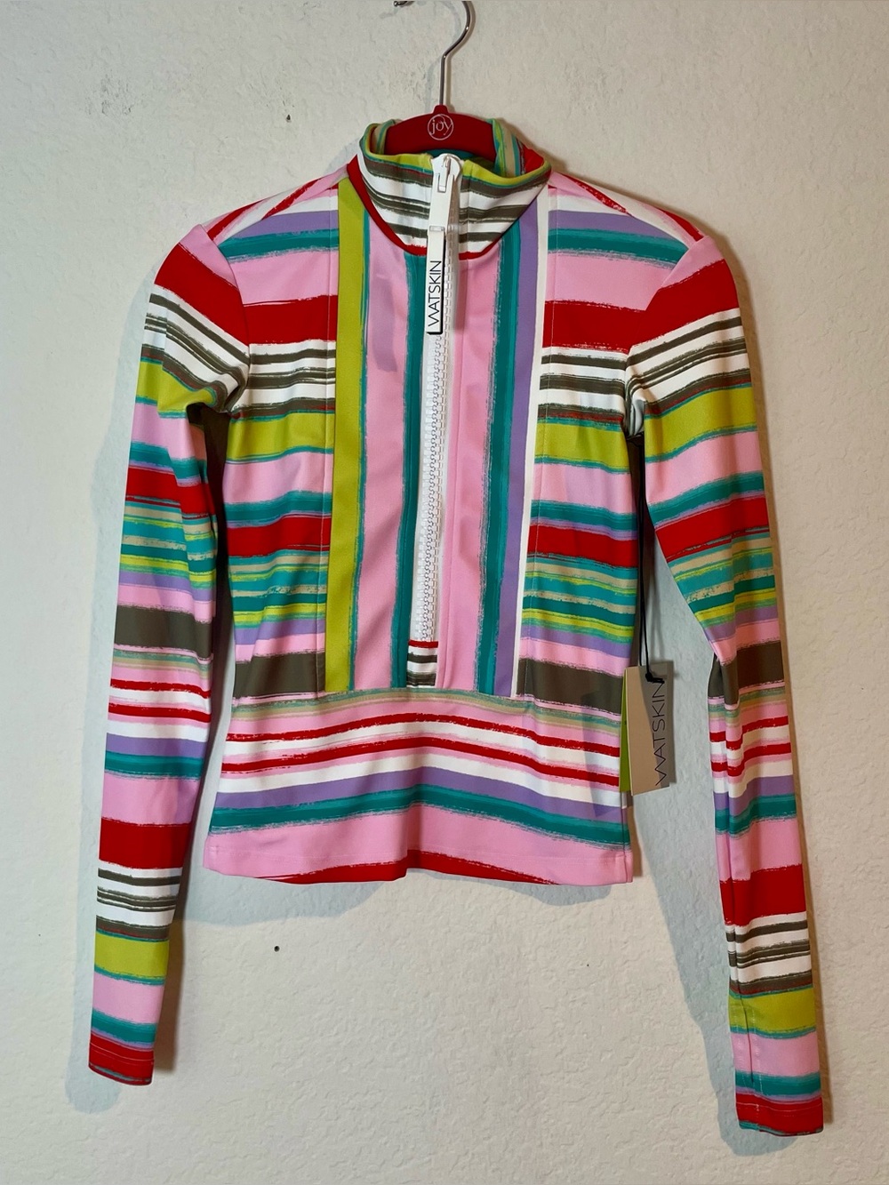 Watskin Mia 1/2 Zip Pullover Painted Stripe XS NWT
